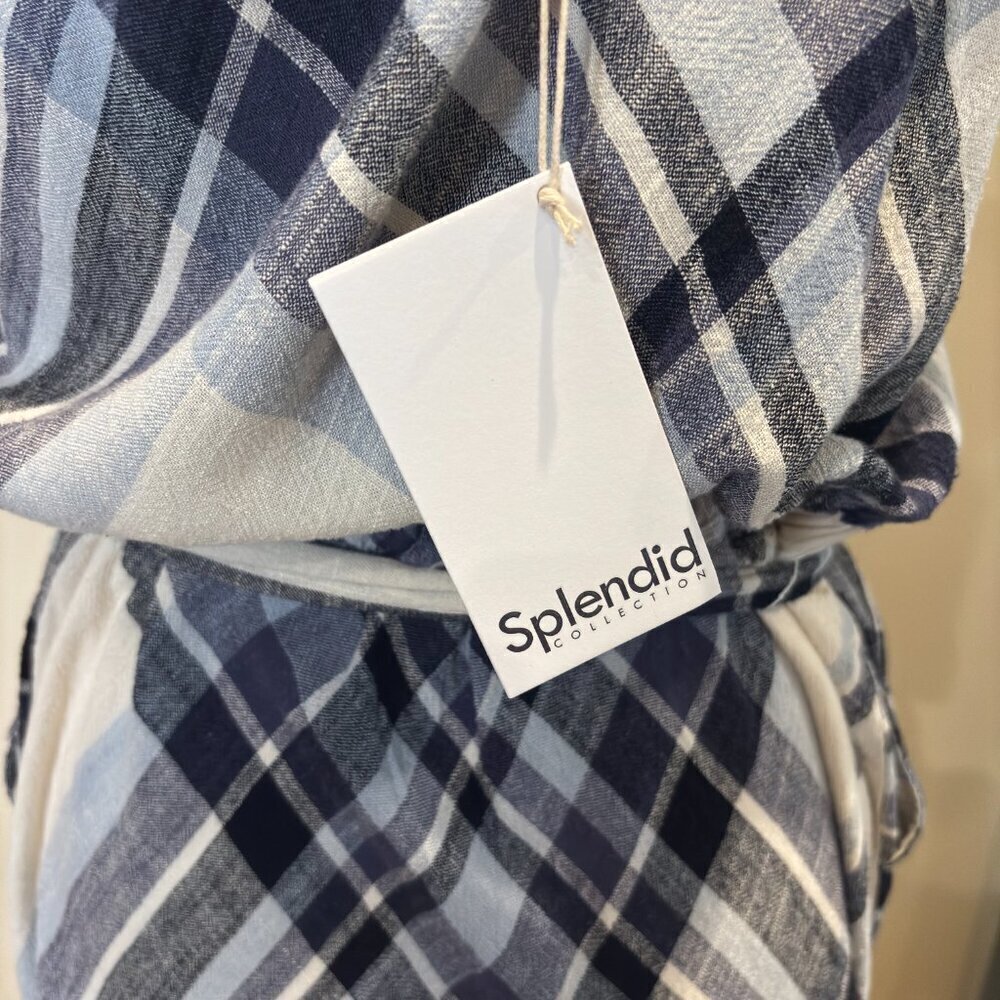 Splendid Annalise Blue Black Plaid Maxi Dress | Women's Size Medium | NWT - Picture 11 of 11